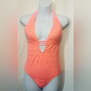 Amazon Peach Halter Neck One-Piece Swimsuit new no tags #A2